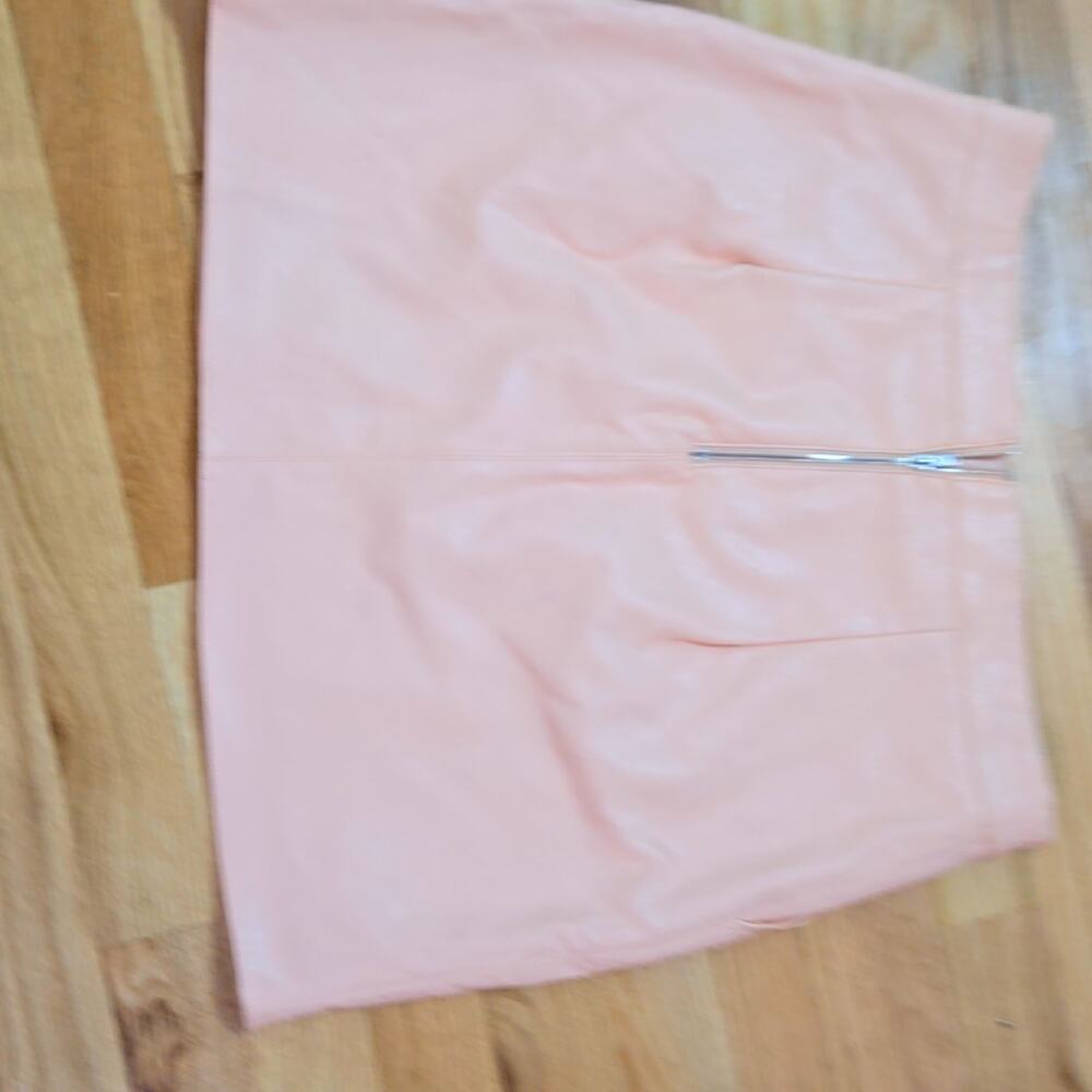 Lulus Light Pink Faux Leather Mini Skirt Women’s Size M Pockets - Picture 5 of 10